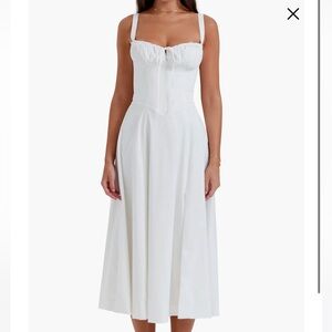 House of CB Carmen Bustier Sundress in White. Size Small. New with Tags